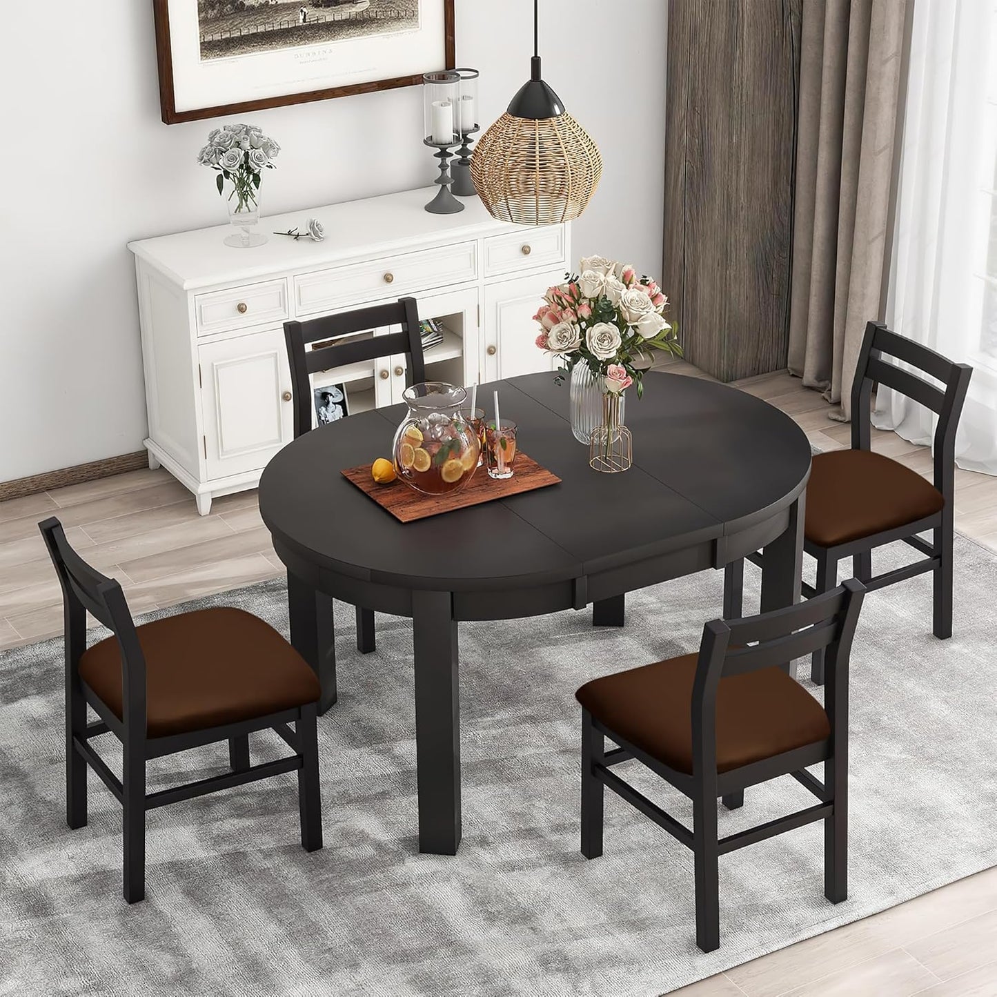 Waterproof PU Leather Seat Covers for Dining Room Chairs Set of 4, Stretch Fit Removable Chair Seat Protector Slipcovers with Elastic Band, Coffee