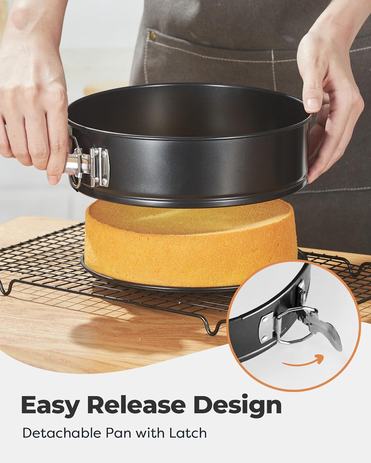 Cake Pan Set of 3, Nonstick Springform Pans with Removable Bottom, 4, 7, 9 Inch round Cheesecake Baking Pans with 50 Pcs Parchment Paper Liners