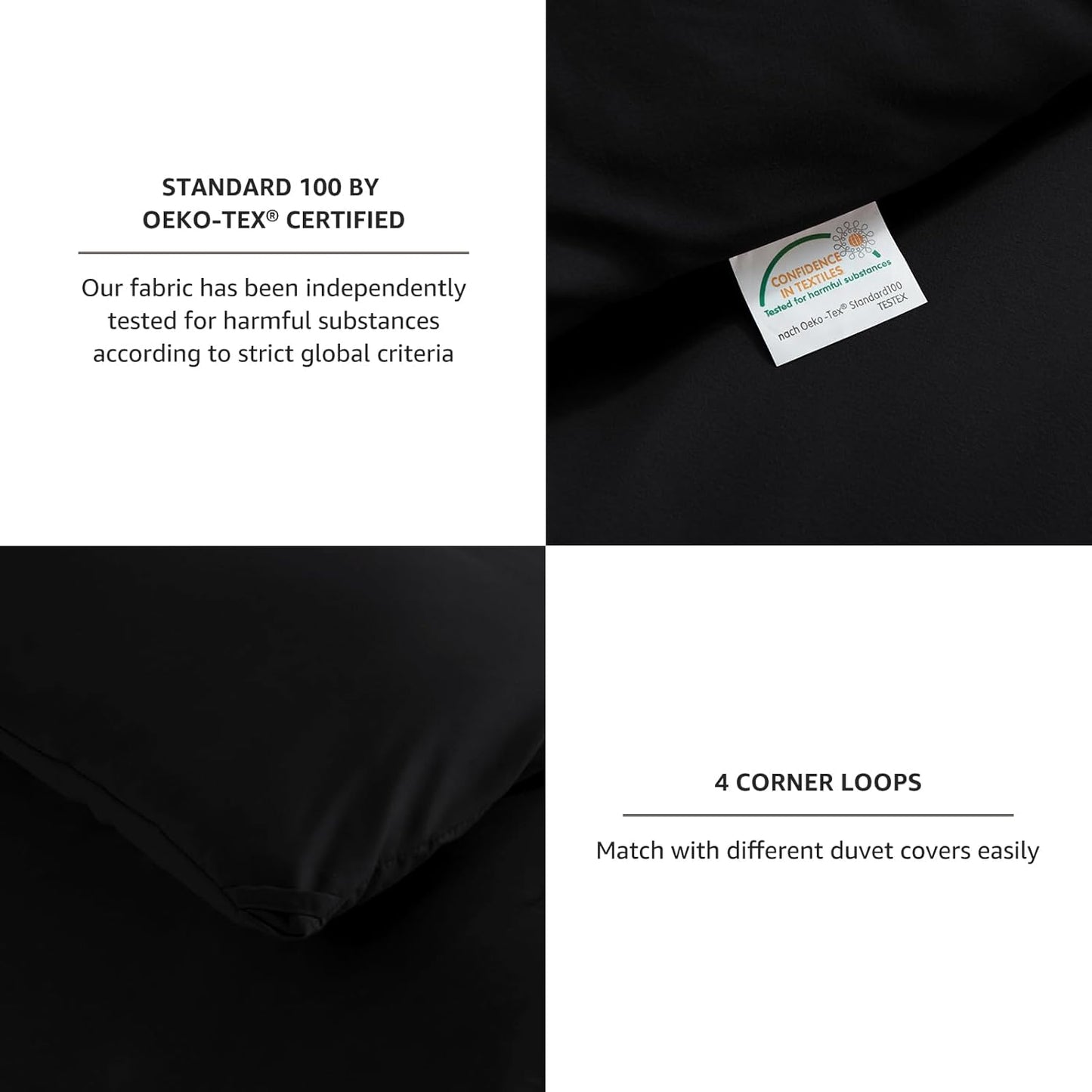 Queen Comforter Set Black, 3 Pieces Solid Queen Comforter Breathable Quilted Style Bedding Sets, Luxury Soft Microfiber down Alternative Comforter for All Season (1 Comforter & 2 Pillowcases)