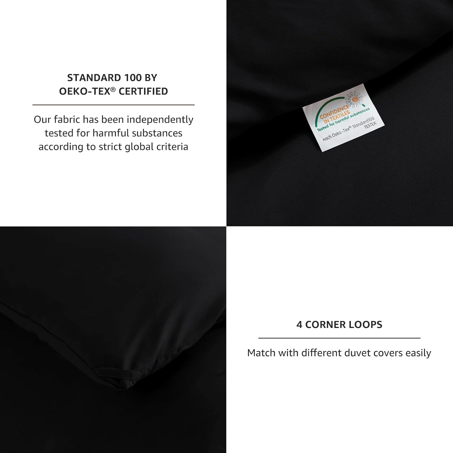 Queen Comforter Set Black, 3 Pieces Solid Queen Comforter Breathable Quilted Style Bedding Sets, Luxury Soft Microfiber down Alternative Comforter for All Season (1 Comforter & 2 Pillowcases)