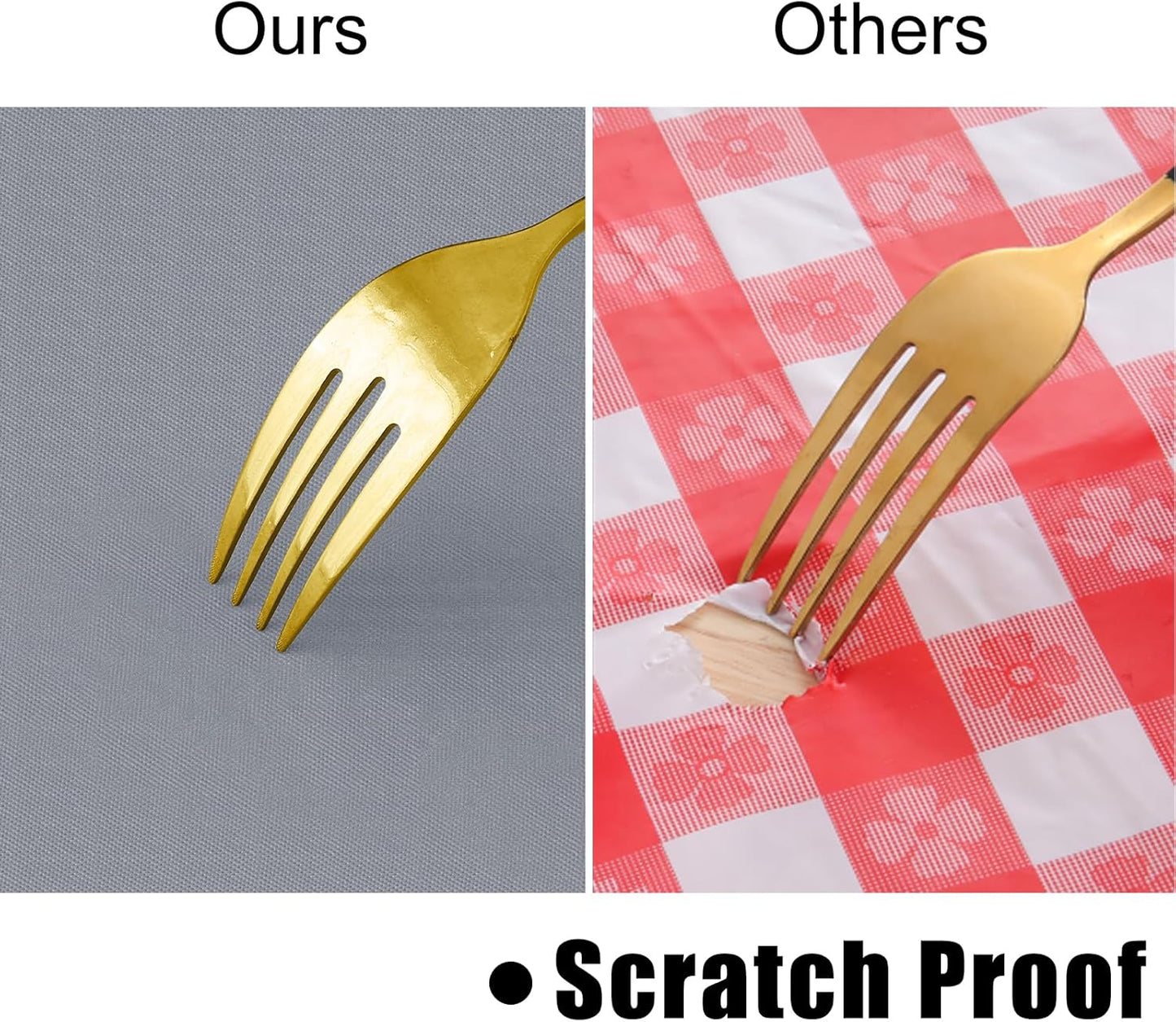 2 Pack Rectangle Vinyl Tablecloth, Waterproof Spillproof Plastic Flannel Backed Table Cloth, Wipe Clean Table Cover for Dining Table, Buffet Parties and Camping (Grey, 52" X 70")