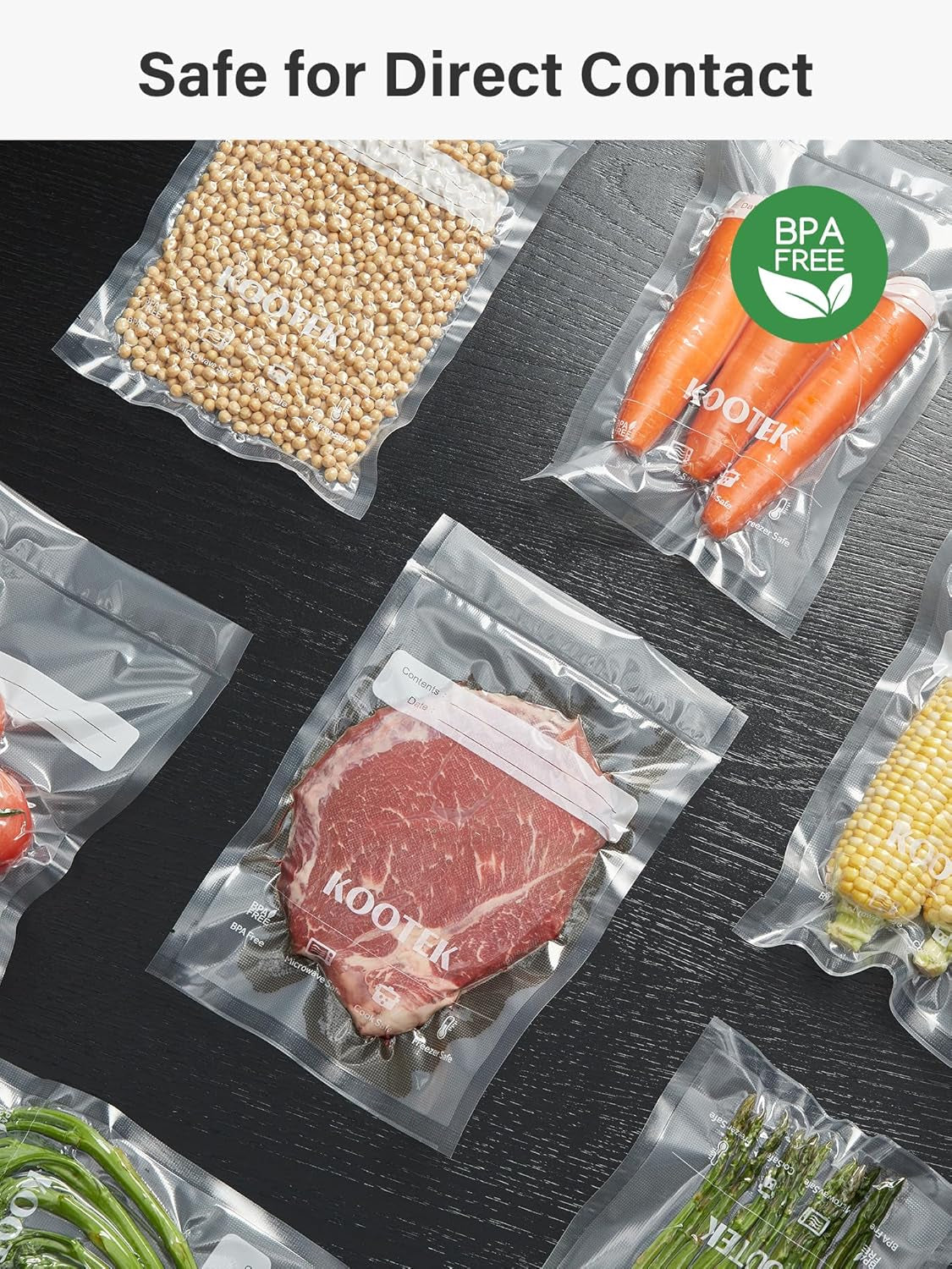 Vacuum Sealer Bags, 150 Gallon 11" X 16", Quart 8" X 12" and Pint 6" X 10" Vacuum Seal Bags for Food, Commercial Heavy Duty, BPA Free, Precut Food Vac Bag for Storage, Meal Prep or Sous Vide