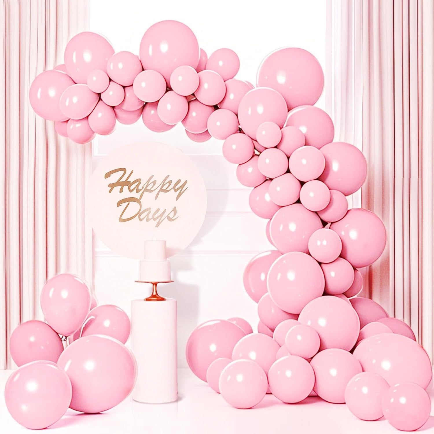 Pastel Pink Balloons 145 Pcs Light Pink Brthday Decorations Different Sizes of 18 12 10 5 Inch Baby Pink Balloons for Gender Reveal Balloons Garland Balloon Arch as Birthday Party Decorations