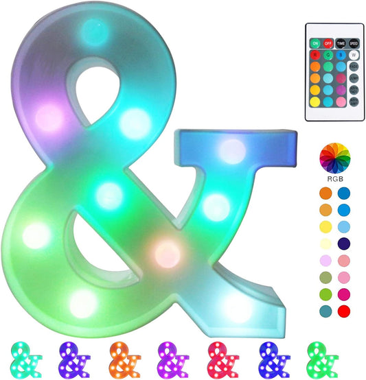 Colorful LED Marquee Letter Lights with Remote – Light up Marquee Signs – Party Bar Letters with Lights Decorations for the Home - Multicolor &