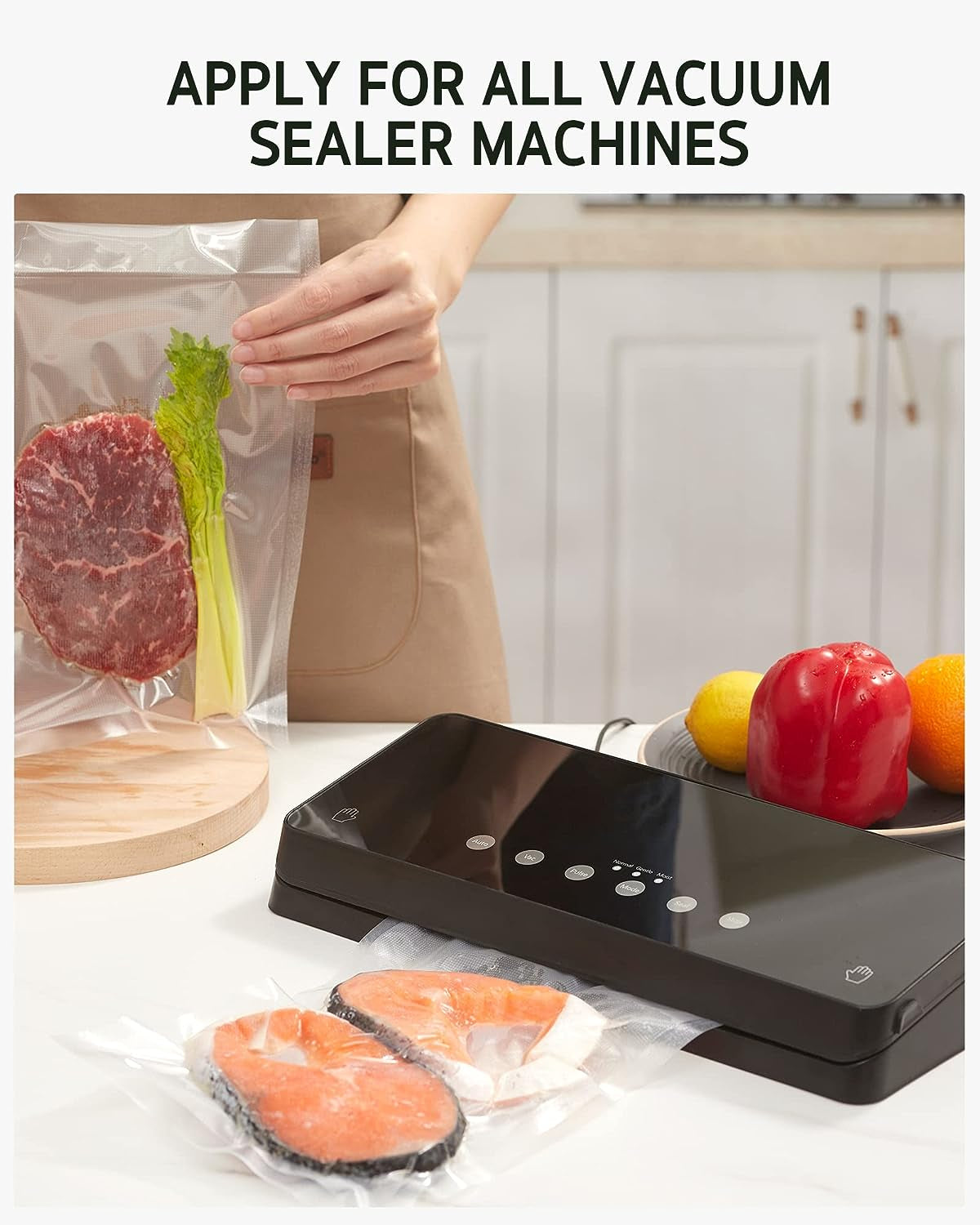 Vacuum Sealer Bags, 150 Gallon 11" X 16" and Quart 8" X 12" and Pint 6" X 10" Commercial Grade Precut Bag, BPA Free Food Vac Bags for Storage, Meal Prep or Sous Vide