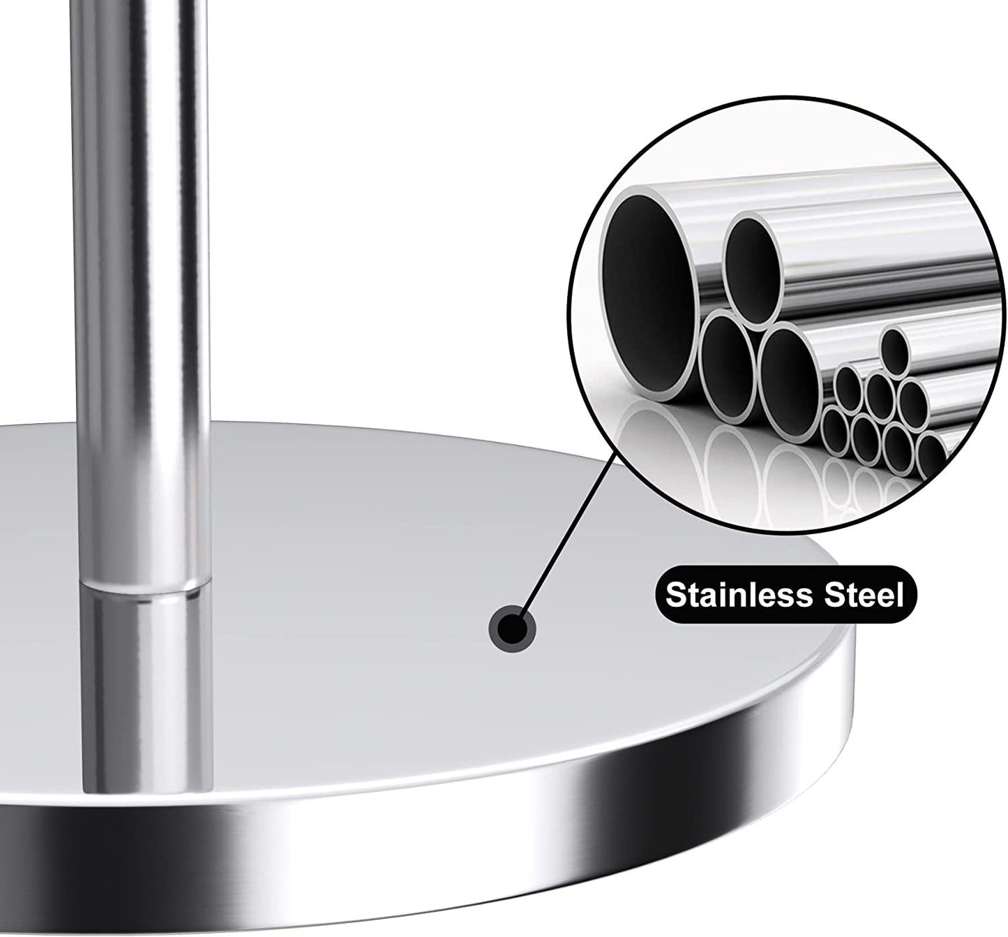 Toilet Paper Holder Stand(With Reserve Function), Free-Standing Spare Rolls Storage Holder, Stainless Steel