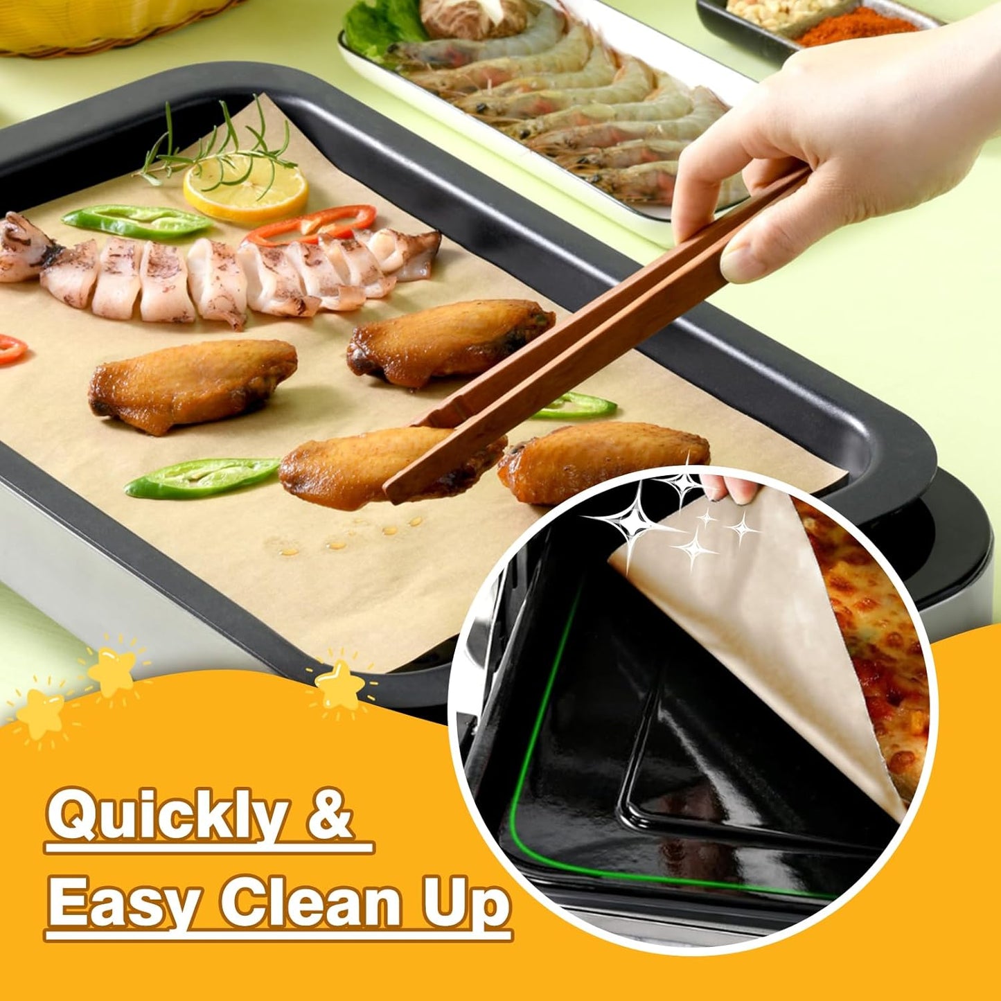 Air Fryer Liners for Midea Flexify French Door Toaster Oven Air Fryer Combo, 100Pcs Disposable Parchment Paper