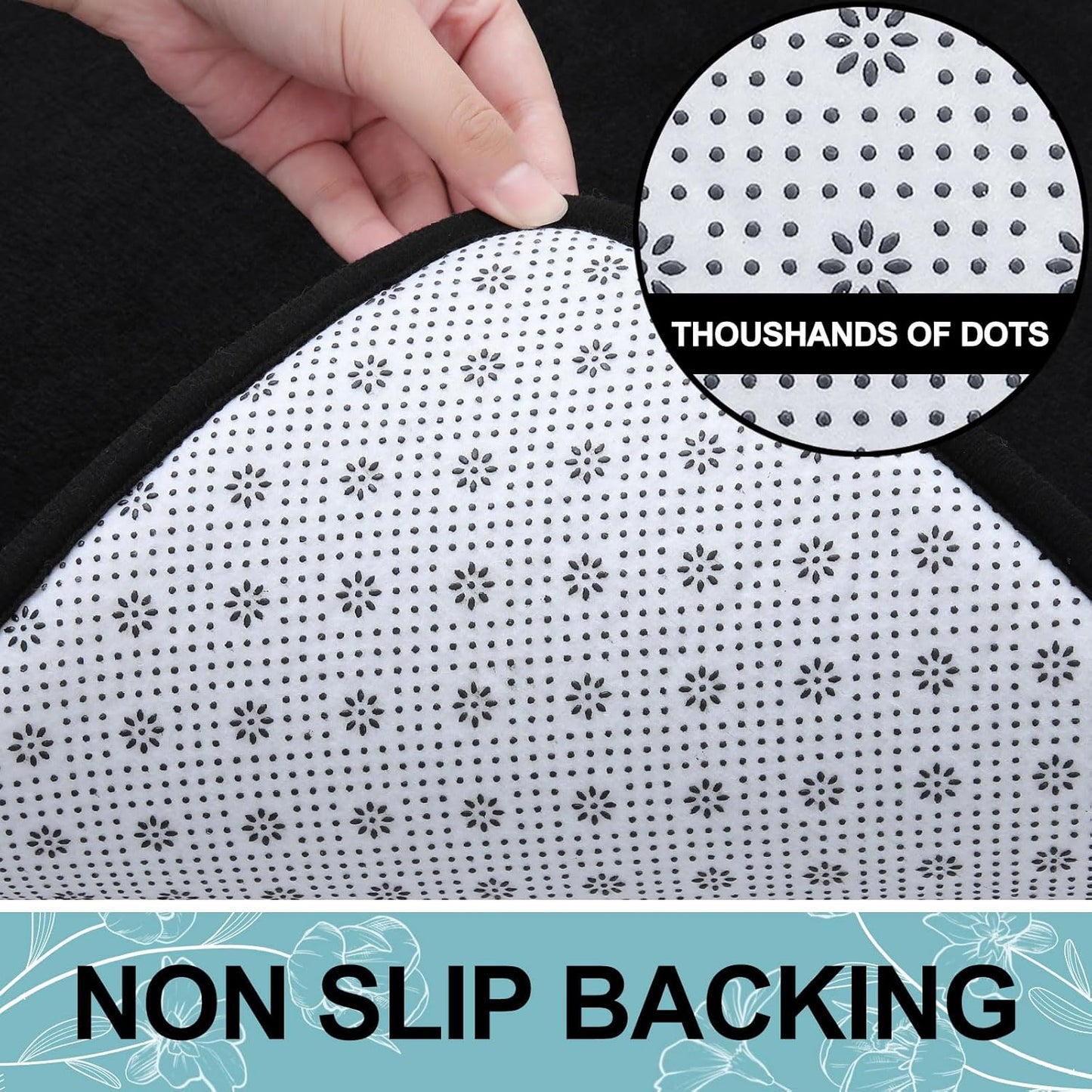Bath Rug and Dog Door Mat Set, Memory Foam Bath Rug (Black 24X16) and Classic Dog Door Mat for Muddy Paws (Grey 30X20)