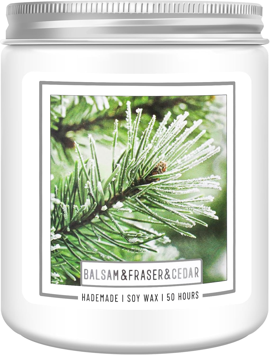 Balsam Pine Candle, Christmas Balsam Fir Candles Scented, 9Oz Holiday Candles with 50+ Hour Burn Time, Fir Cedar Tree Scent Gifts for Women