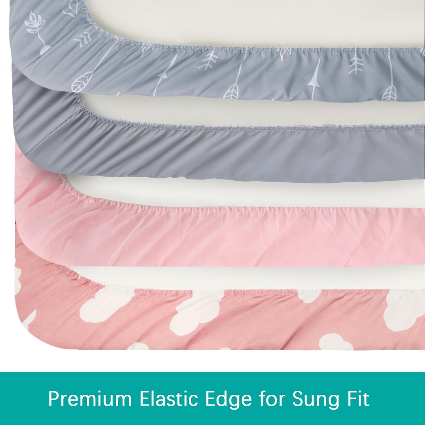 Changing Pad Cover Girl, Diaper Changing Pad Covers 4 Pack, Fitted Baby Changing Table Sheets for 32''×16'' Change Table Pad, Cradle & Bassinet Sheets, Soft & Breathable