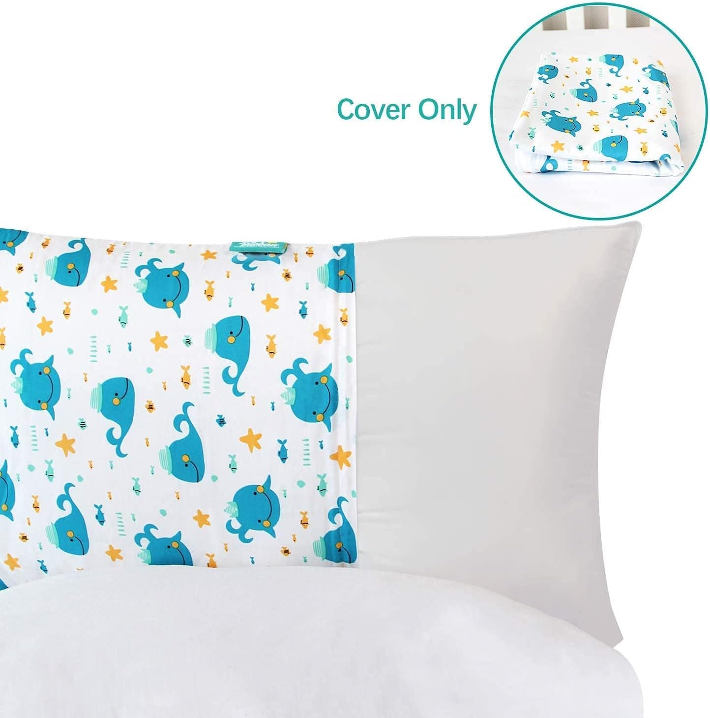 Floor Lounger Cover Only, Non-Slip & Super Soft Floor Pillow Bed Cover, 88''×26''Fits Five Standard Size Pillows, Whale Queen (Pillow Not Included)