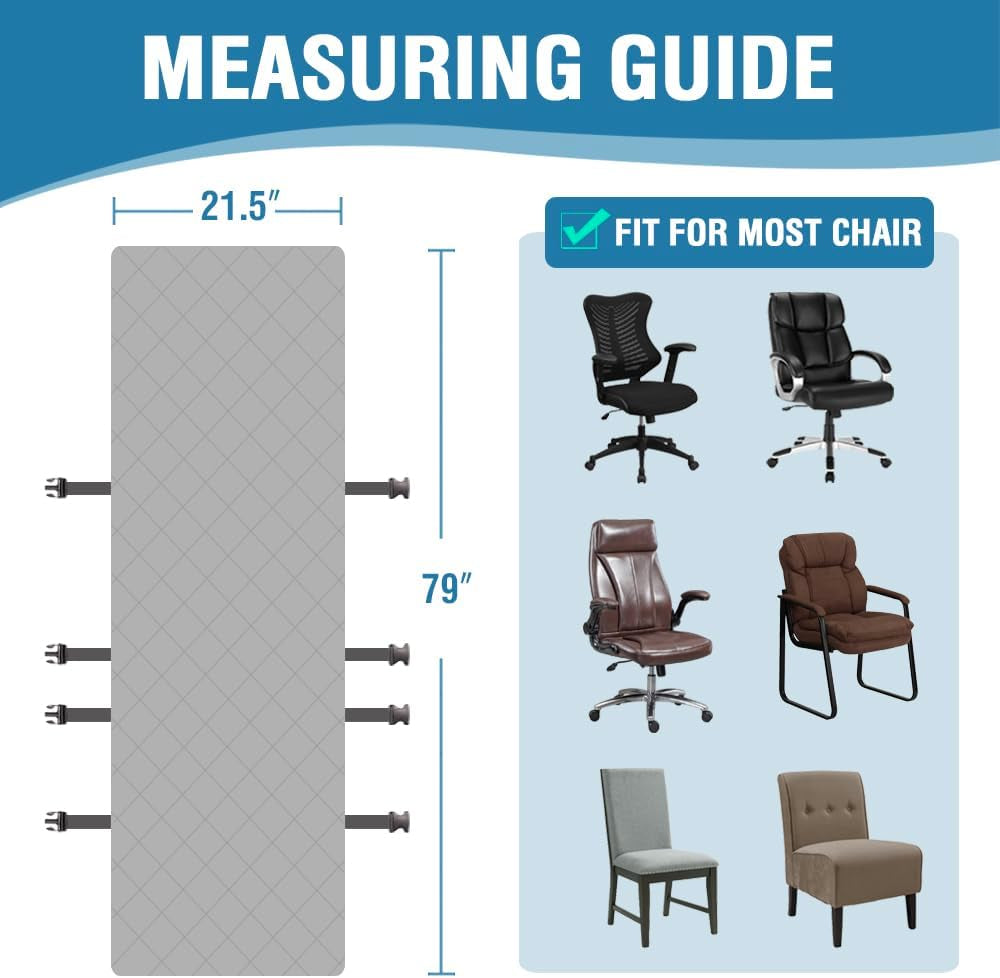 Water Resistant Chair Cover Reversible Dining Chair Cover with Non-Slip Buckle Soft Removable High Chair Slipcovers Oversized for Armchair or Armless Chair,Black/Grey