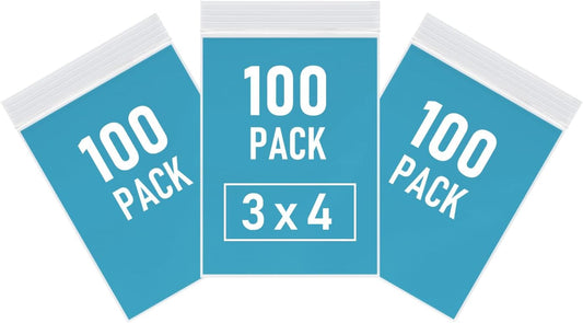 300 PCS Small Plastic Bags, 3 X 4 Inch Small Zip Bags, Transparent Jewelry Bags Reclosable, Clear Mini Baggies, Resealable Lock Poly Bags for Pill, Beads, Screws, Packaging