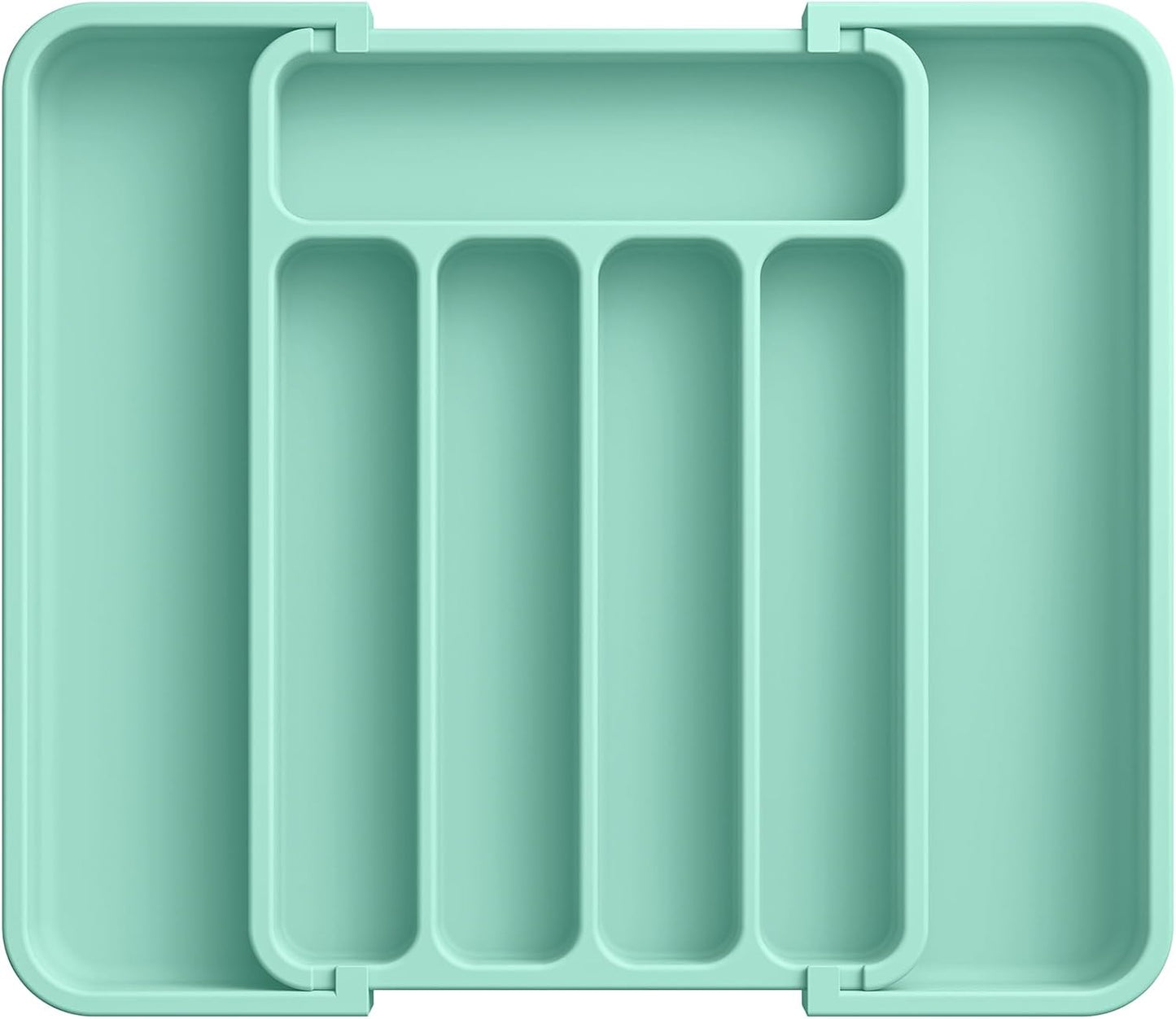 Silverware Organizer - Expandable Kitchen Drawer Organizer, Adjustable Utensil Organizer, Cutlery Tray for Forks, Knives, Multipurpose Kitchen Organizers and Storage Solution, Green, Medium