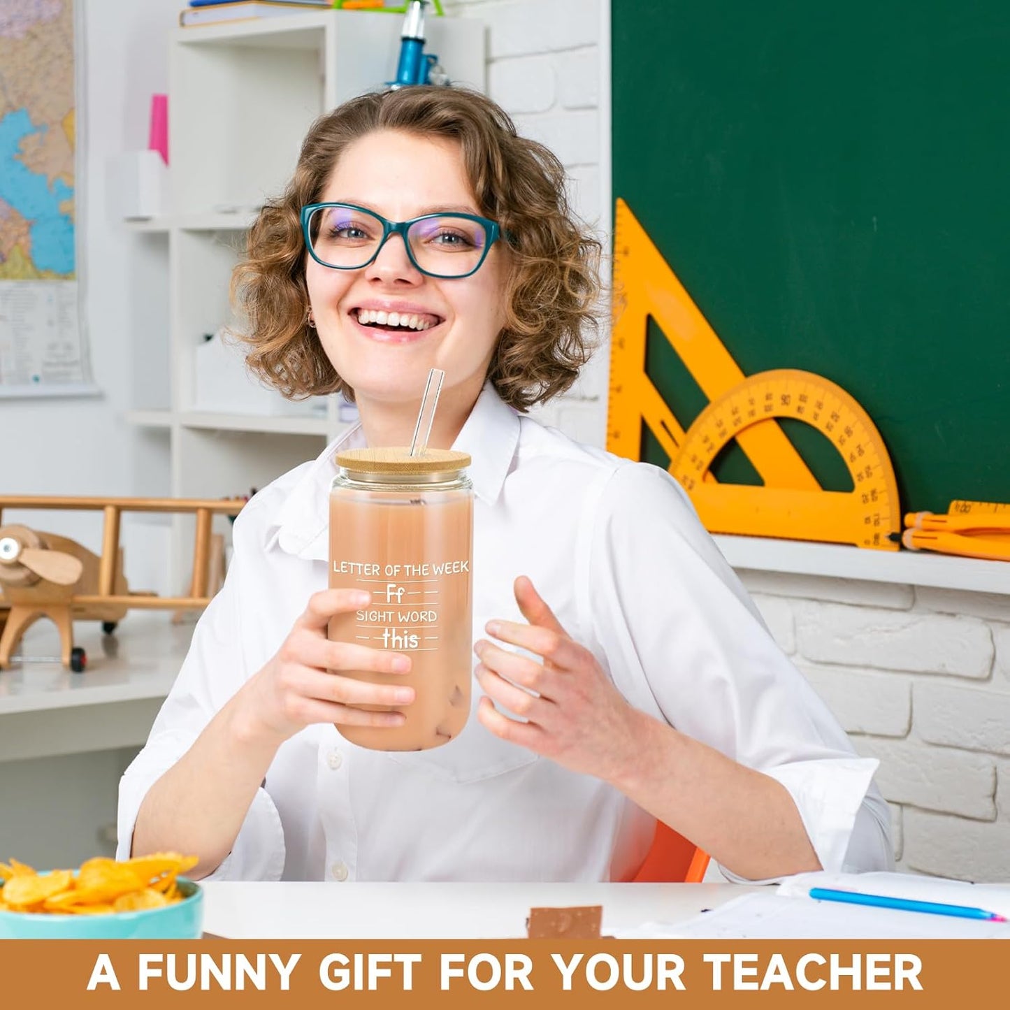 Teacher Appreciation Gifts - Best New Teacher Gifts for Women, Funny Back to School Present for Teachers, Thank You Teachers Gift for Retirement Birthday Christmas, Sight Words 16 Oz Glass Cup
