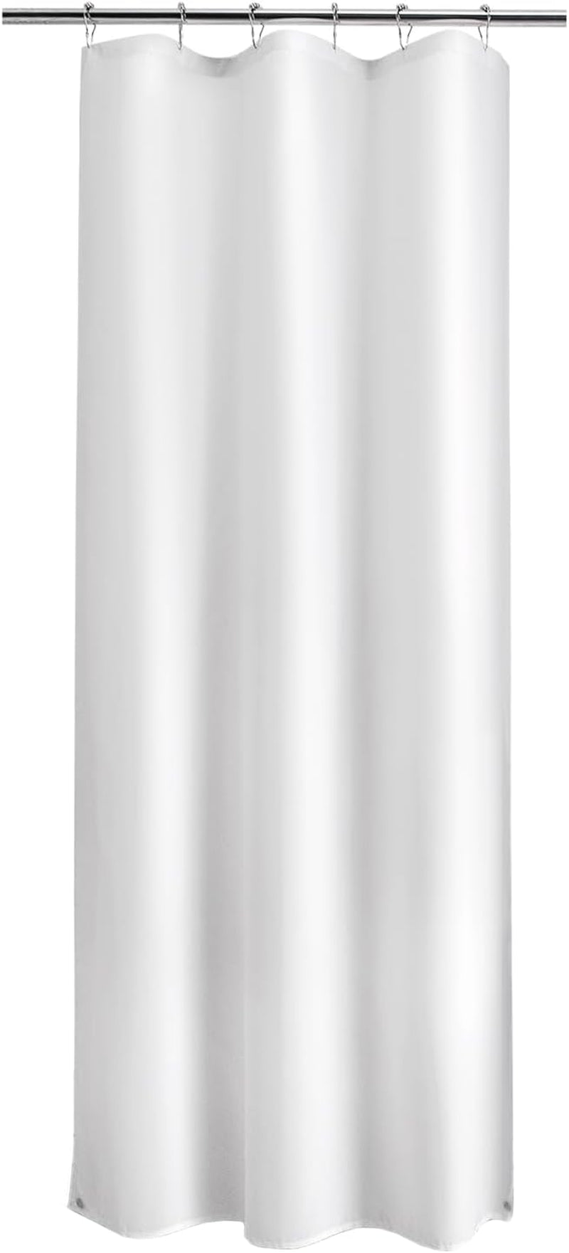 Small Stall Shower Curtain Liner Washable, 36 X 72 Inches, White Fabric Stall Shower Liner with 2 Magnets, Waterproof RV Shower Liner Soft Lightweight Polyester, White