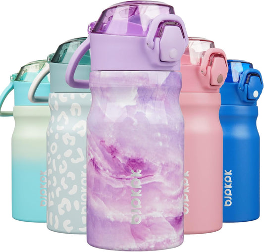 Stainless Steel Insulated Water Bottle with Straw Lid 14Oz Reusable Metal Thermo Bottles Keep Cold and Hot,Dawn