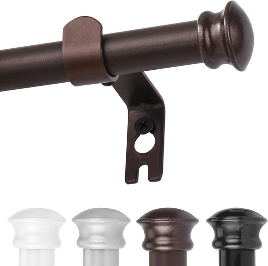Bronze Curtain Rods for Windows 30 to 45 Inches with Brackets,Decorative 5/8 Inch Diameter Single Window Curtain Rod Set for Bedroom, Room Divider, Living Room, Kitchen, Bathroom