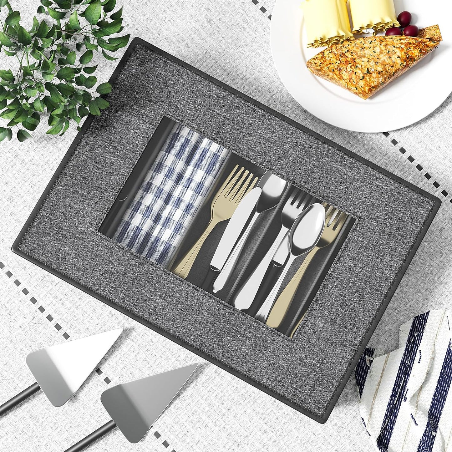 China Storage Containers - 6 Piece Set Hard Shell Box for Moving Dishes, Plate, Dinnerware, Mugs, Silverware, Saucers Quilted Organizer Dividers for Packing Fine, Grey
