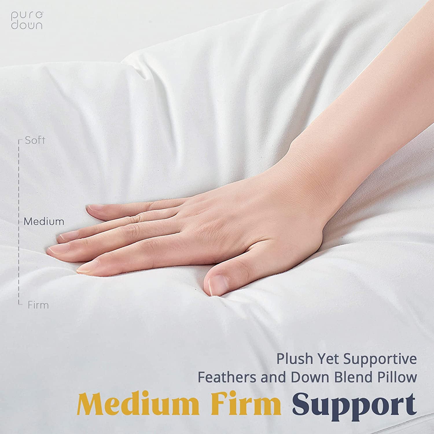 ® Goose Feathers and down White Pillows with 100% Cotton Cover, Bed Sleeping Hotel Collection Pillows Set of 2, Standard Size