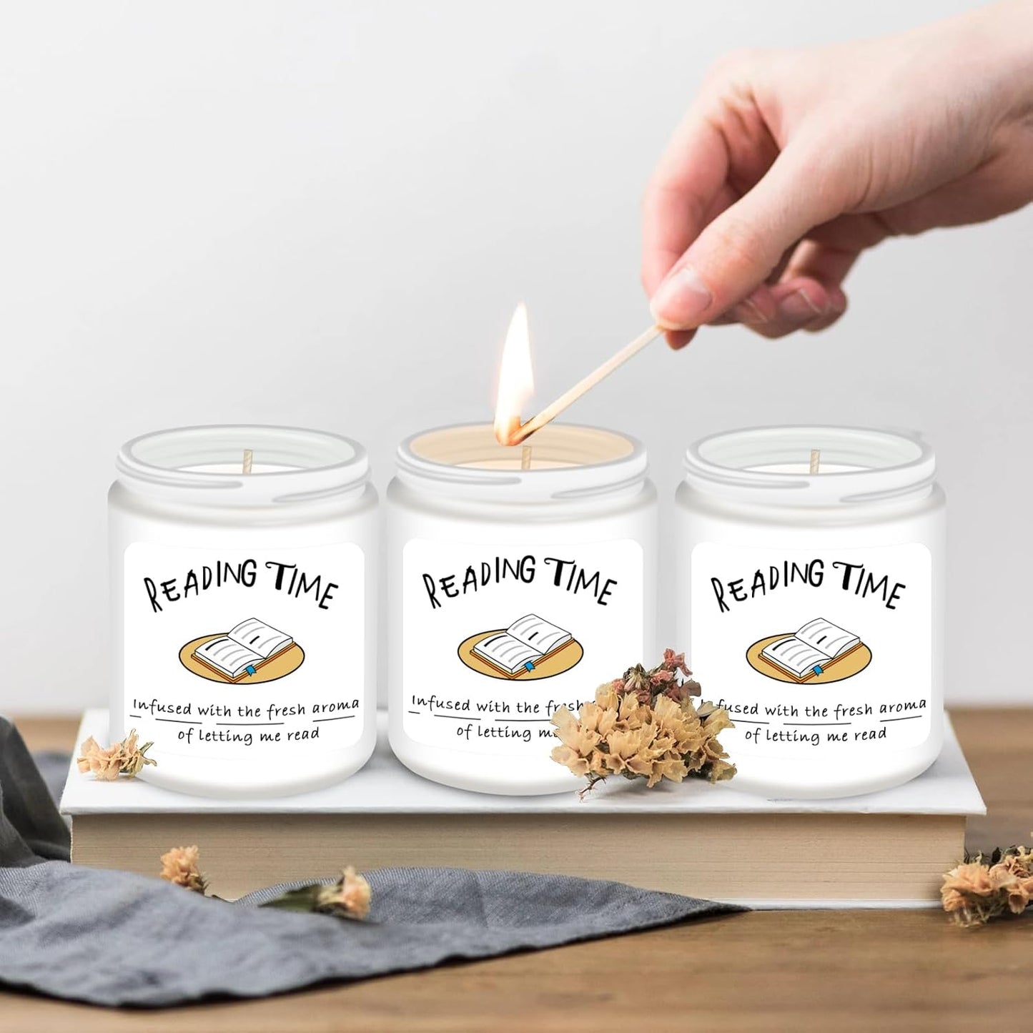 Book Lover Candle Gifts for Readers- Reading Bookish Gift Candles, Thanksgiving Christmas Birthday Gifts for Bookworm, Librarian