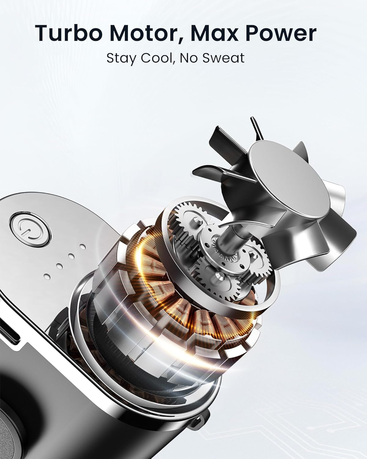 Portable Mini Waist Belt Fan Rechargeable, Upgraded 17500RPM Strong Airflow with 4 Speed Levels, Personal Hands-Free Necklace Cooling Fan, under Shirt Cooling for Blue Collar, Weeding, Outdoor