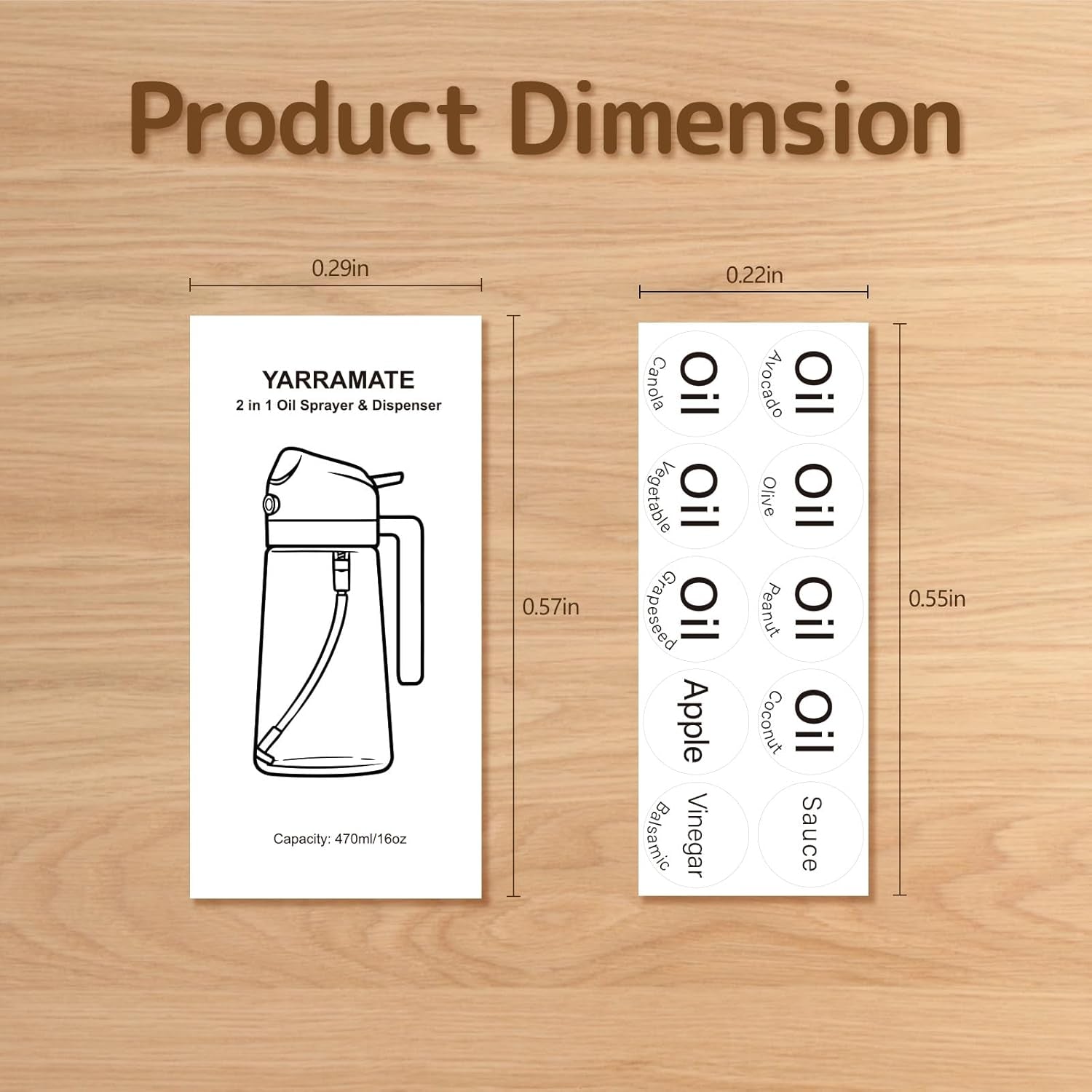 20 Labels for Oil Dispenser & Installation Guide, Stickers for Olive Oil, Sauce, and More