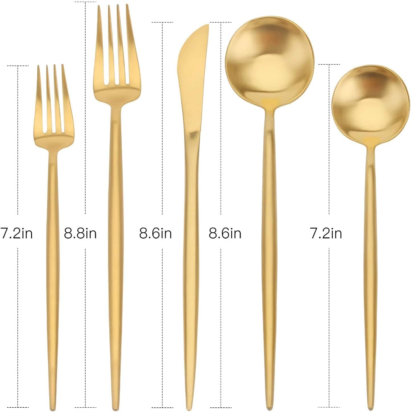 Matte Gold Silverware Set, 30-Piece Stainless Steel Satin Finish Flatware Set Service for 6, Kitchen Utensil Set, Tableware Cutlery Set for Home and Restaurant…