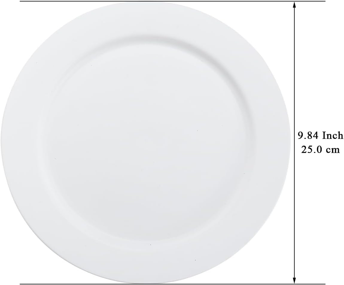 Set of 8 Reusable 10-Inch White Plastic Plates - Versatile Dinner, Salad, and Pasta Dishes for Home, Garden, Picnic, Camping, and Outdoor Use