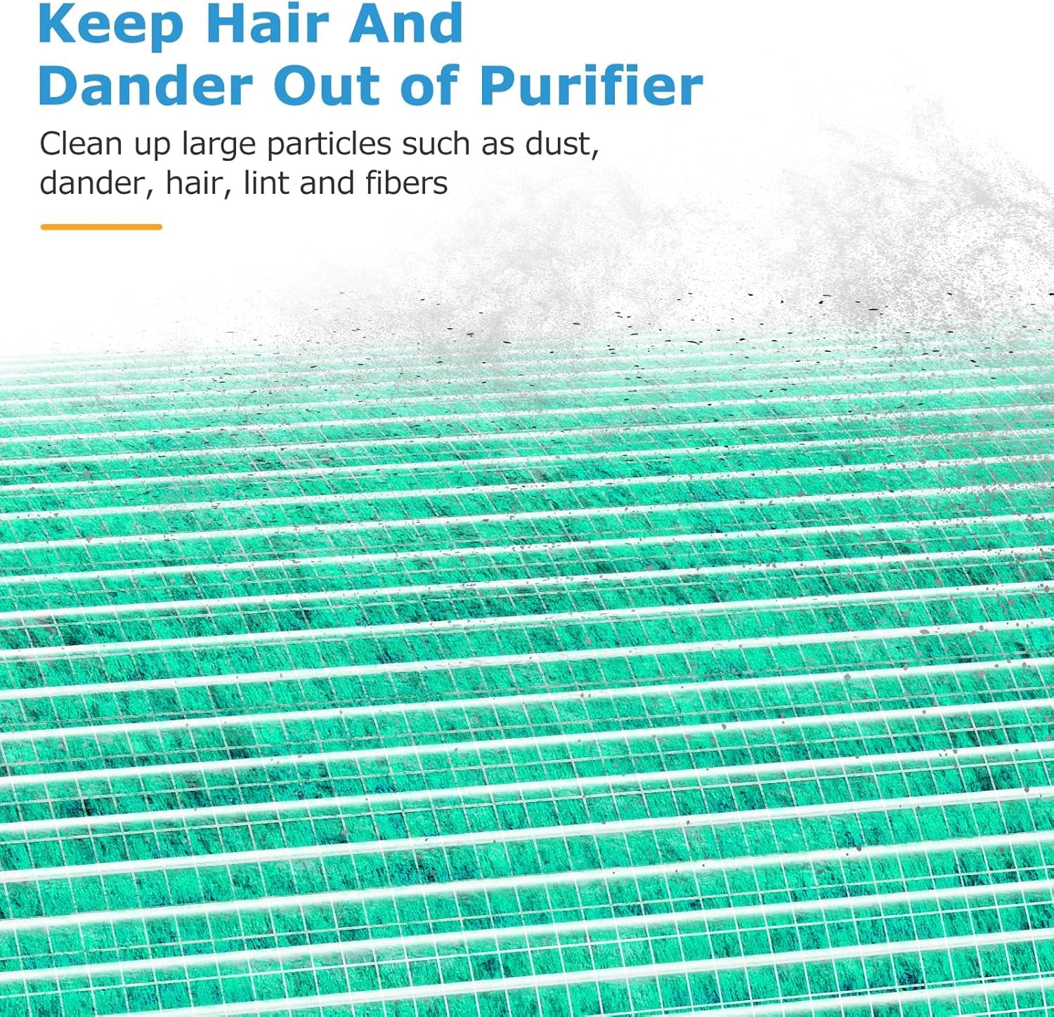 MK-D05 Air Filter Replacement (2 Pack) for A-EVE MK-D05 Air Purifiers - 4-In-1 HEPA Filter for Pet Dander, Green