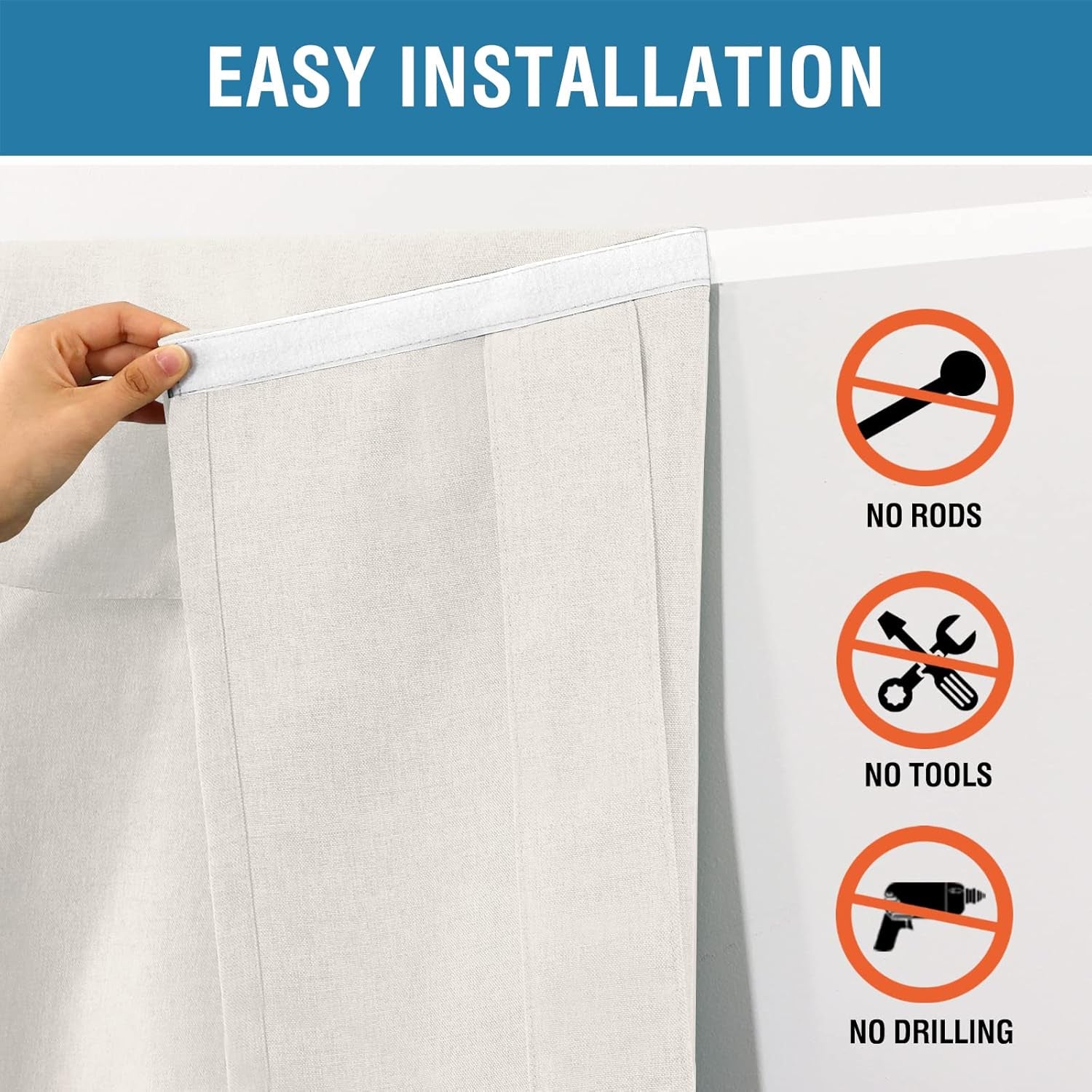 French Door Curtains Linen Textured Privacy Blinds Kitchen Window Curtains Waterproof 26 X 40 Inch Room Darkening for Glass Door Tie up Shade, 1 Panel, Heather Ivory