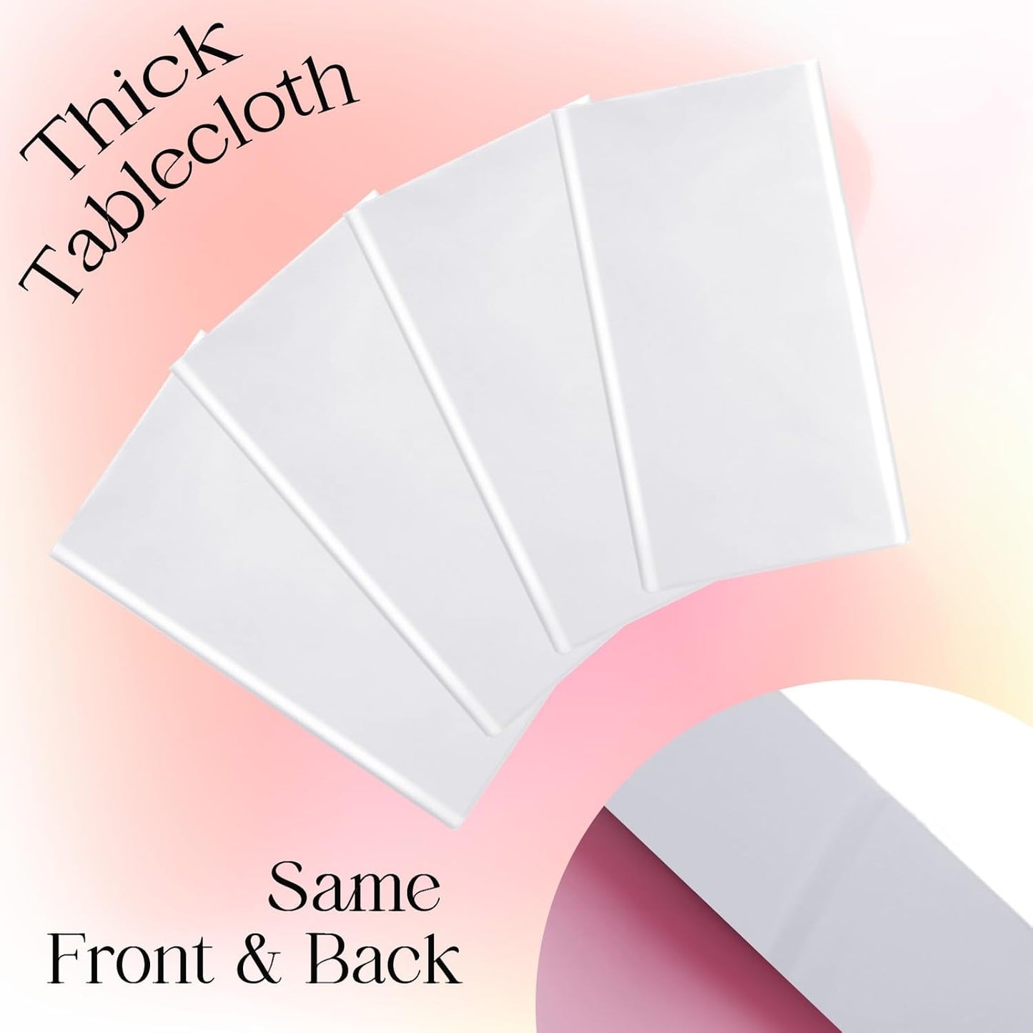 White Rectangle Tablecloth - Heavy-Duty Waterproof Plastic, 54x108 Inches, Stain Resistant Surface Protector for Dining, Parties, Buffets, and Weddings