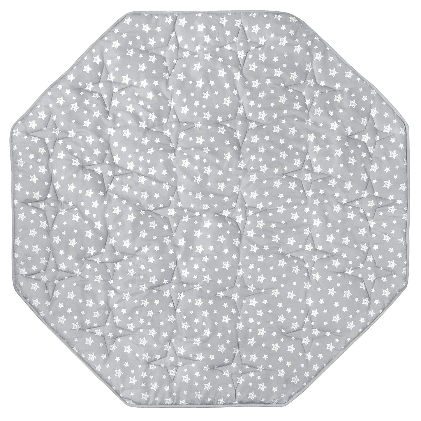 Octagon Playpen Mat Grey, Non Slip 8 Panel Playpen Mattress Mat Fits Regalo Extra Large Play Yard and Hiccapop XL 69" Baby Playpen, Grey Star Octagon Playard Pad