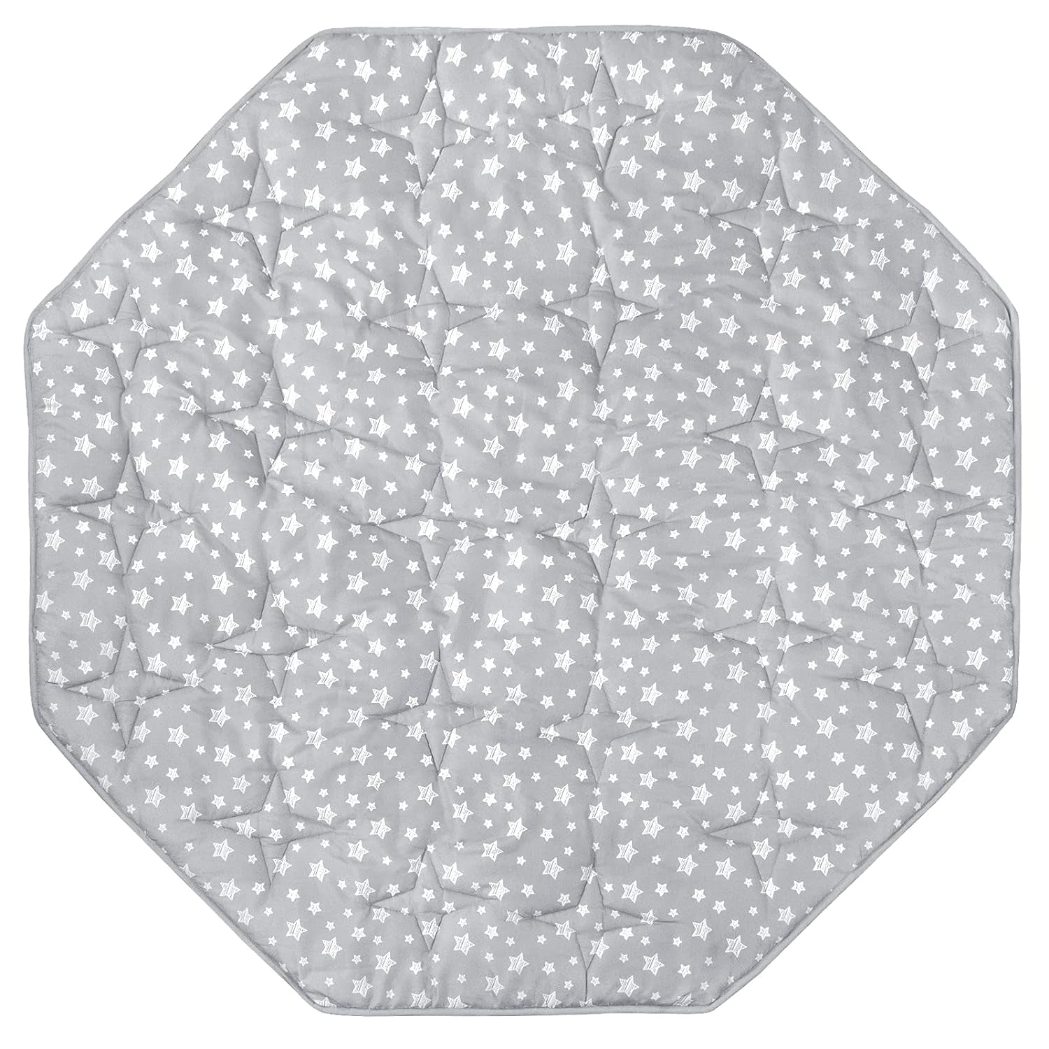 Octagon Playpen Mat Grey, Non Slip 8 Panel Playpen Mattress Mat Fits Regalo Extra Large Play Yard and Hiccapop XL 69" Baby Playpen, Grey Star Octagon Playard Pad