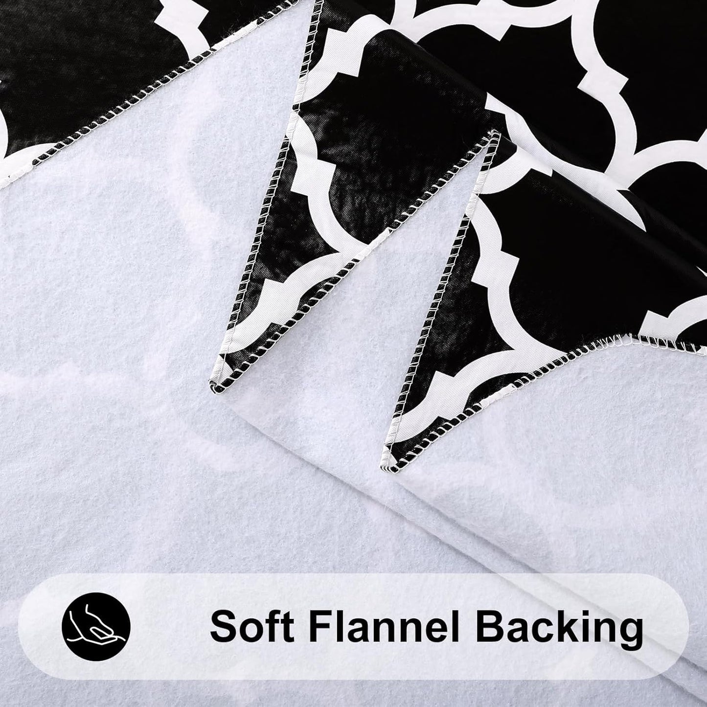 Rectangular Waterproof Vinyl Tablecloth with Flannel Backing, Wipeable and Spillproof for Indoor and Outdoor Use (60" x 84", Black)