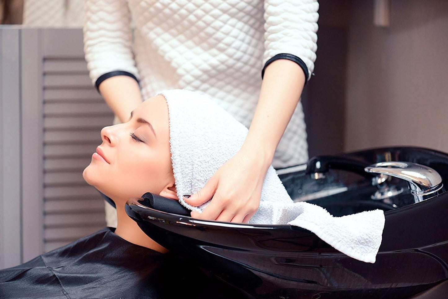 , Salon Towel, Pack of 24, 16 by 27 Inches, Highly Absorbent Cotton Towels for Hand, Gym, Beauty, Spa, and Home Hair Care, White