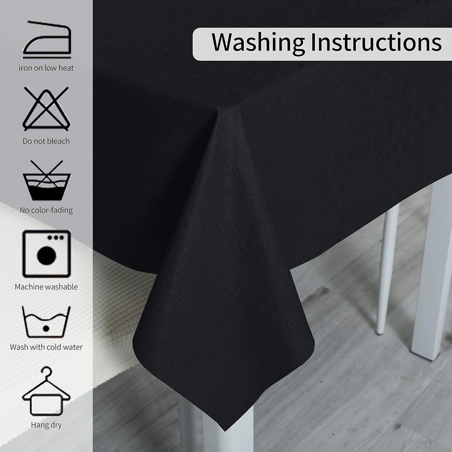 Vinyl Tablecloth for Picnic Camping Outdoor, 100% Waterproof Oil-Proof Spill-Proof PVC Table Cloth, Wipeable Thick Square Tablecloth Cover (54 X 54 Inch, Grey Blue)
