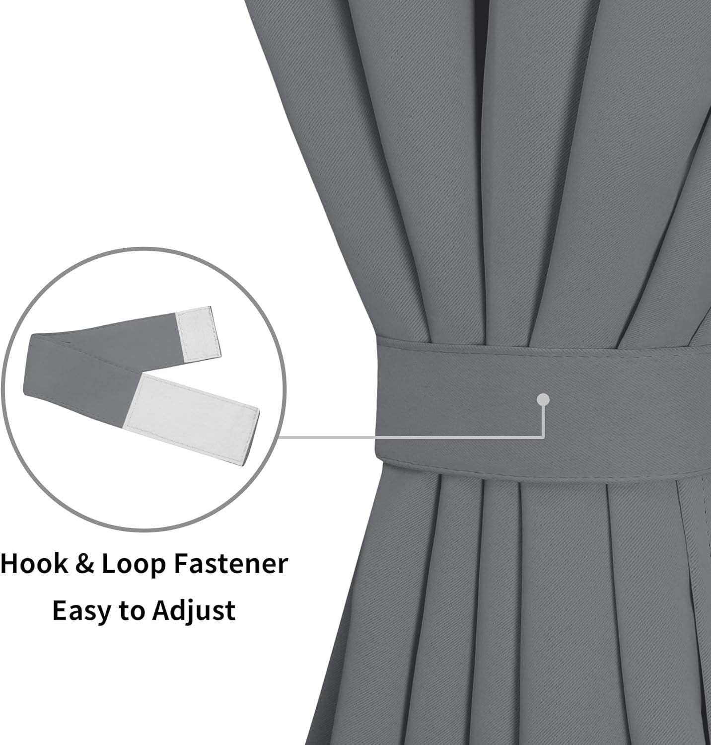 Blackout Door Curtains, Rod Pocket Privacy Light Filtering Sidelight Curtains French Door Curtains with Tieback, 1 Panel, 25X40 Inch, Gray