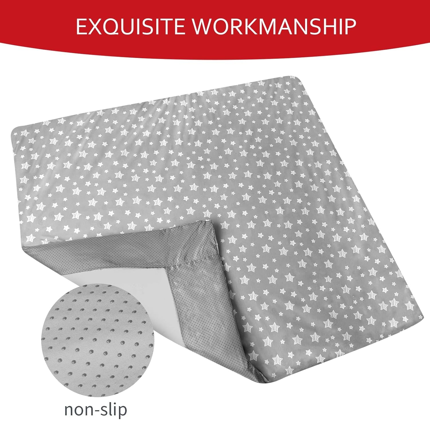 Baby Playpen Mat Cover (Only Cover) Fit for 50" X 50" Baby Playpen Mat, Non Slip Waterproof Playpen Mat Protector 50" X 50"