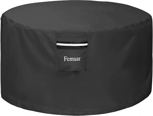 Fire Pit Cover -Waterproof 600D Heavy Duty Fire Pit Covers Round-32 Inch, Black