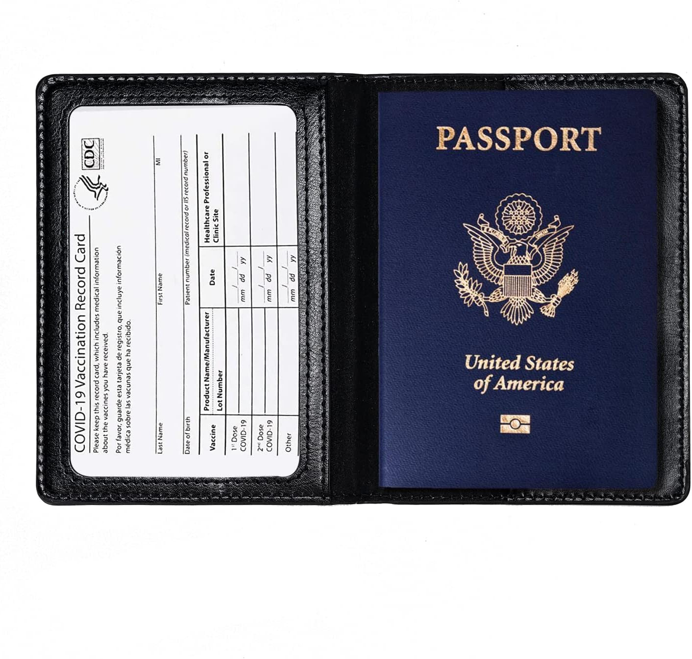 Set of 2 Ultra-Slim PU Leather Passport Holders for Men and Women