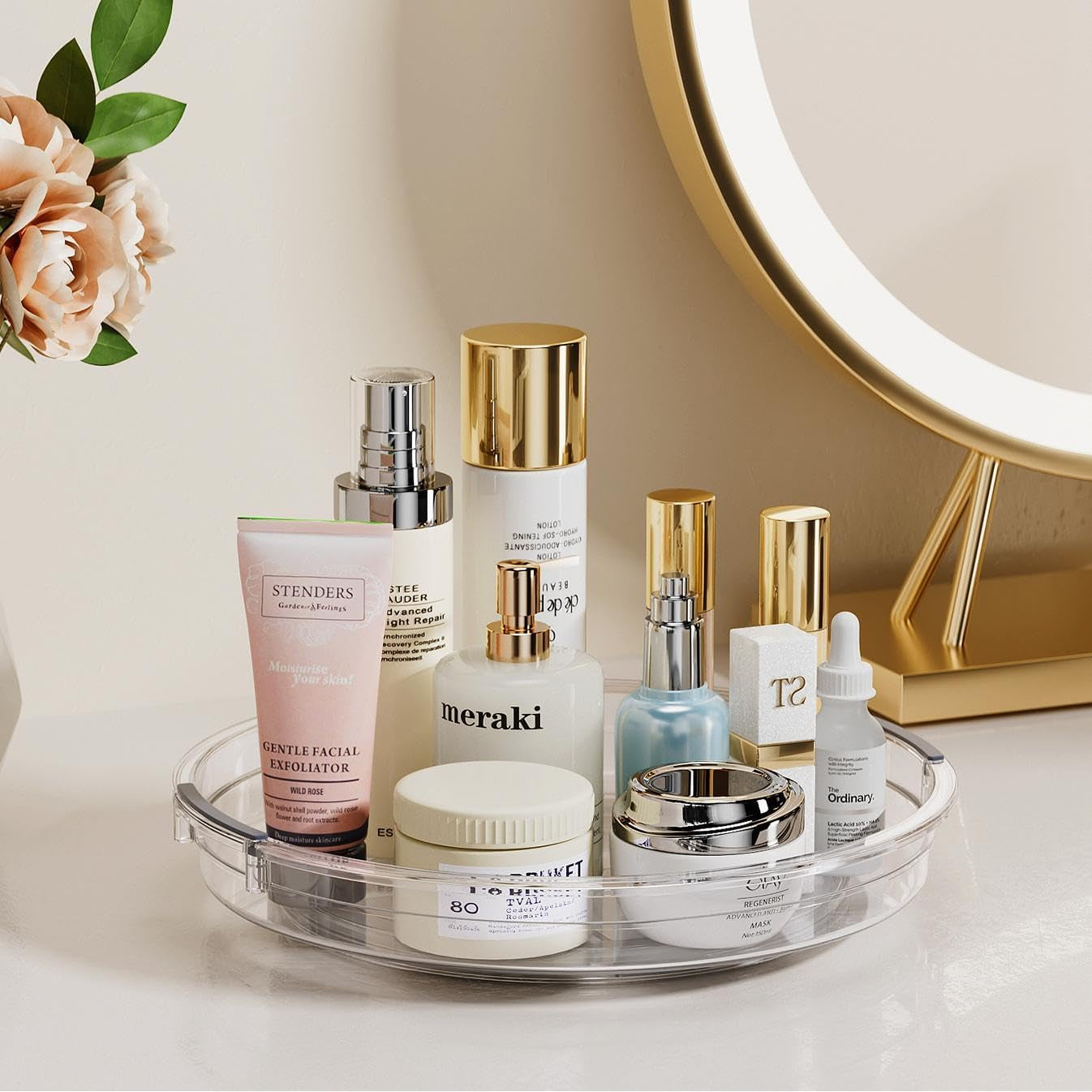 3 Pack Lazy Susan Organizer Turntable for Cabinet, Rotating Condiment Organizer for Kitchen Pantry Organizers and Storage, Table Top, Fridge, Countertop, Spice Organization, 9.25'' 10.6'' 12''