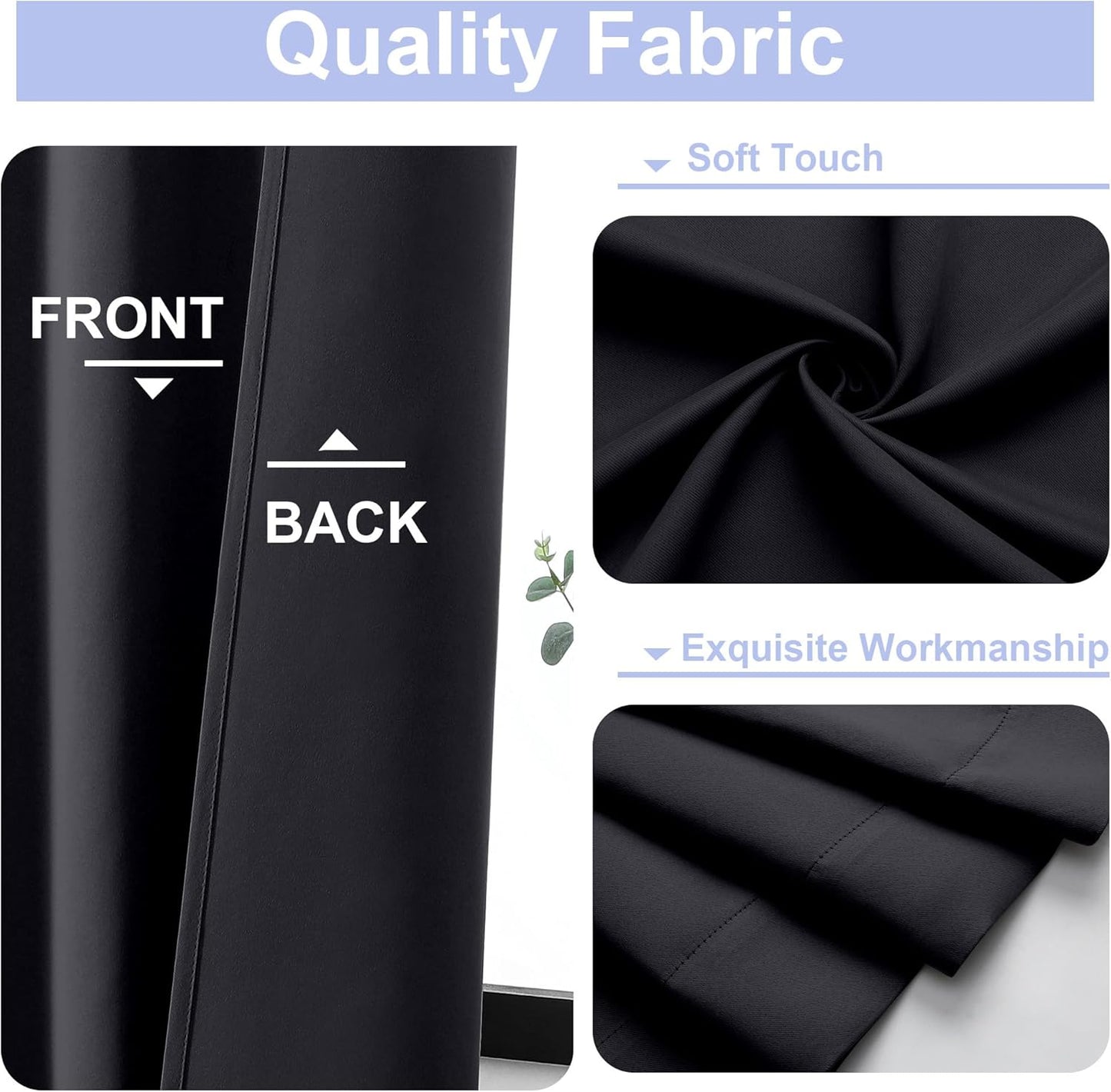Black Valance for Windows, Short Blackout Curtains for Kitchen/Small Windows with Rod Pocket,Thermal Insulated Solid Curtain Valance, Each 60Wx14L Inches, 1 Piece