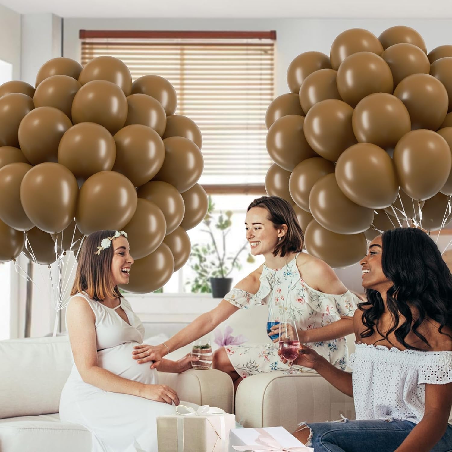 Brown Balloons 12 Inch, Brown Latex Balloons 50Pcs Party Balloons for Birthday Baby Shower Wedding Thanksgiving Anniversary Party Decorations