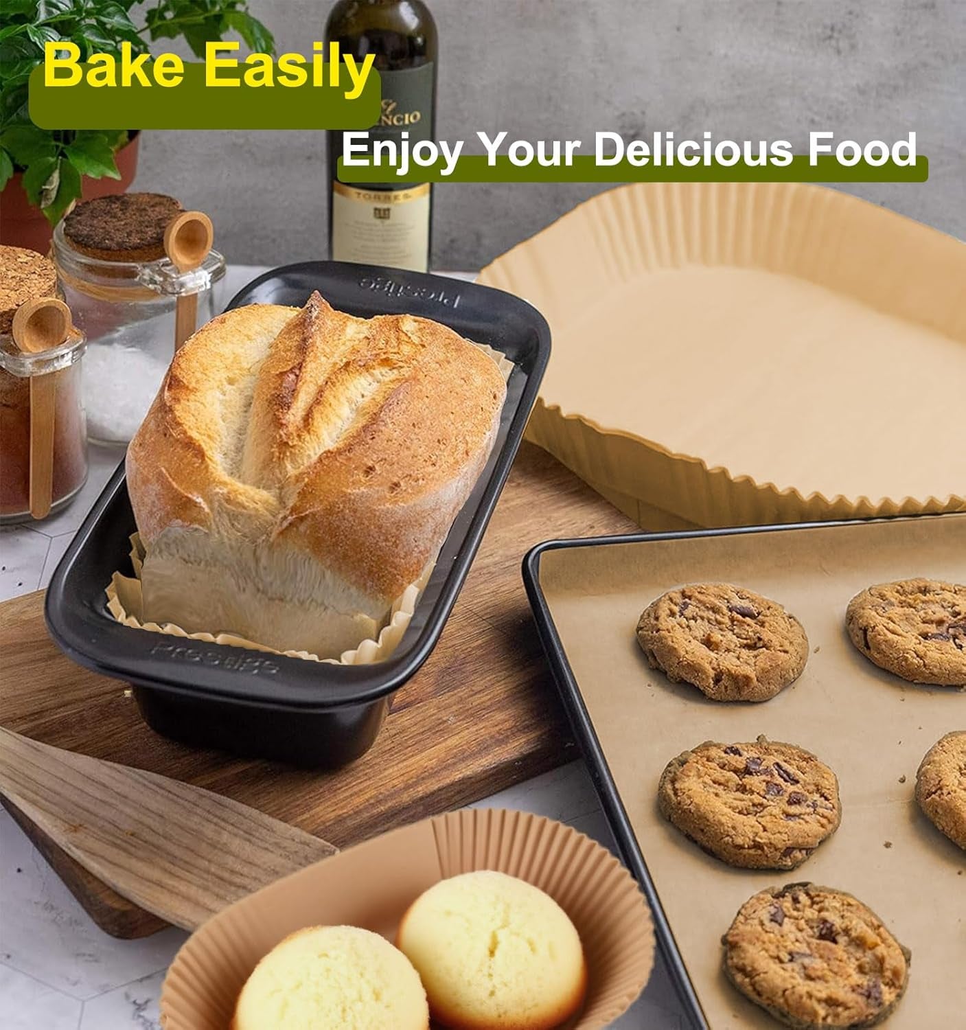 Loaf Pan Liners, 125Pcs Non-Stick Bread Pan Liners, Loaf Pan Parchment Liners, Paper Loaf Pans for Baking, 9X5 Parchment Paper