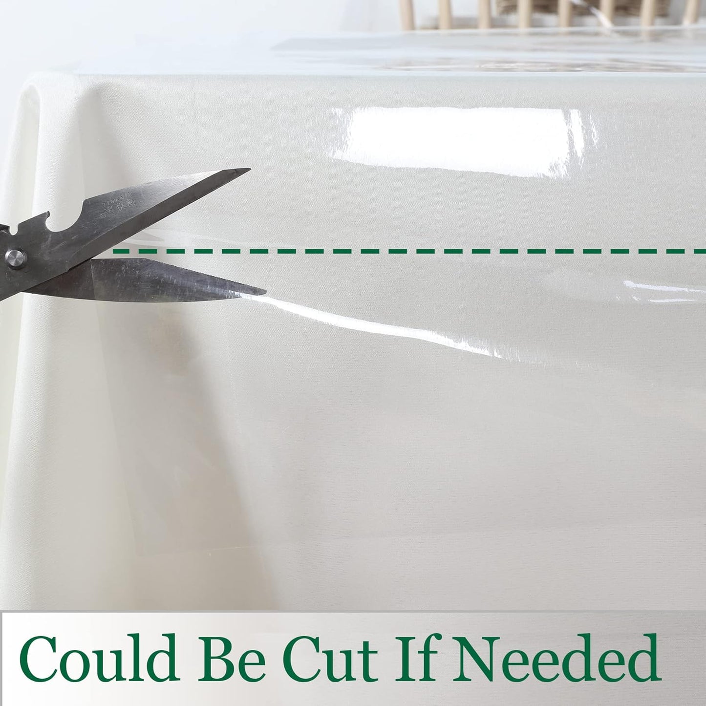 Clear Plastic Tablecloth 54 X 54 Inch, 100% Waterproof Oil-Proof Spill-Proof Vinyl PVC Table Cloth, Wipeable Rectangle Tablecloth Protector for Dining Table, Outdoor and Indoor Uses, Clear