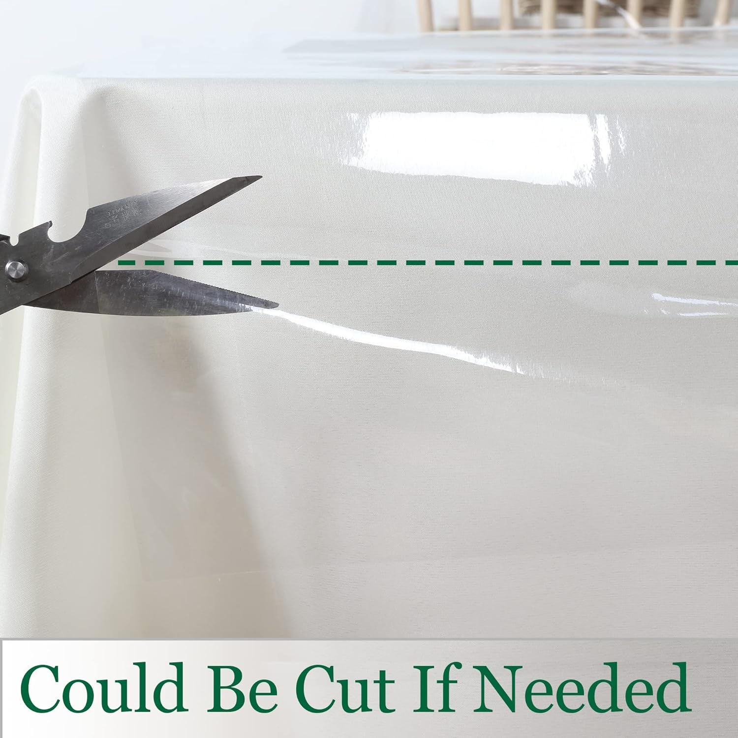 Clear Plastic Tablecloth 54 X 54 Inch, 100% Waterproof Oil-Proof Spill-Proof Vinyl PVC Table Cloth, Wipeable Rectangle Tablecloth Protector for Dining Table, Outdoor and Indoor Uses, Clear