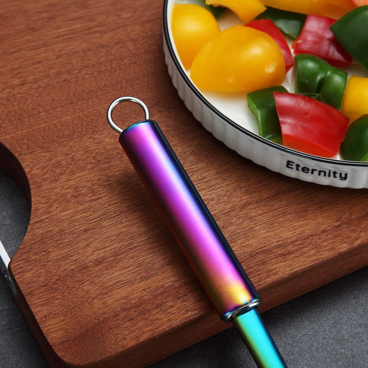 Professional Rainbow Slotted Turner - Stainless Steel BBQ Spatula
