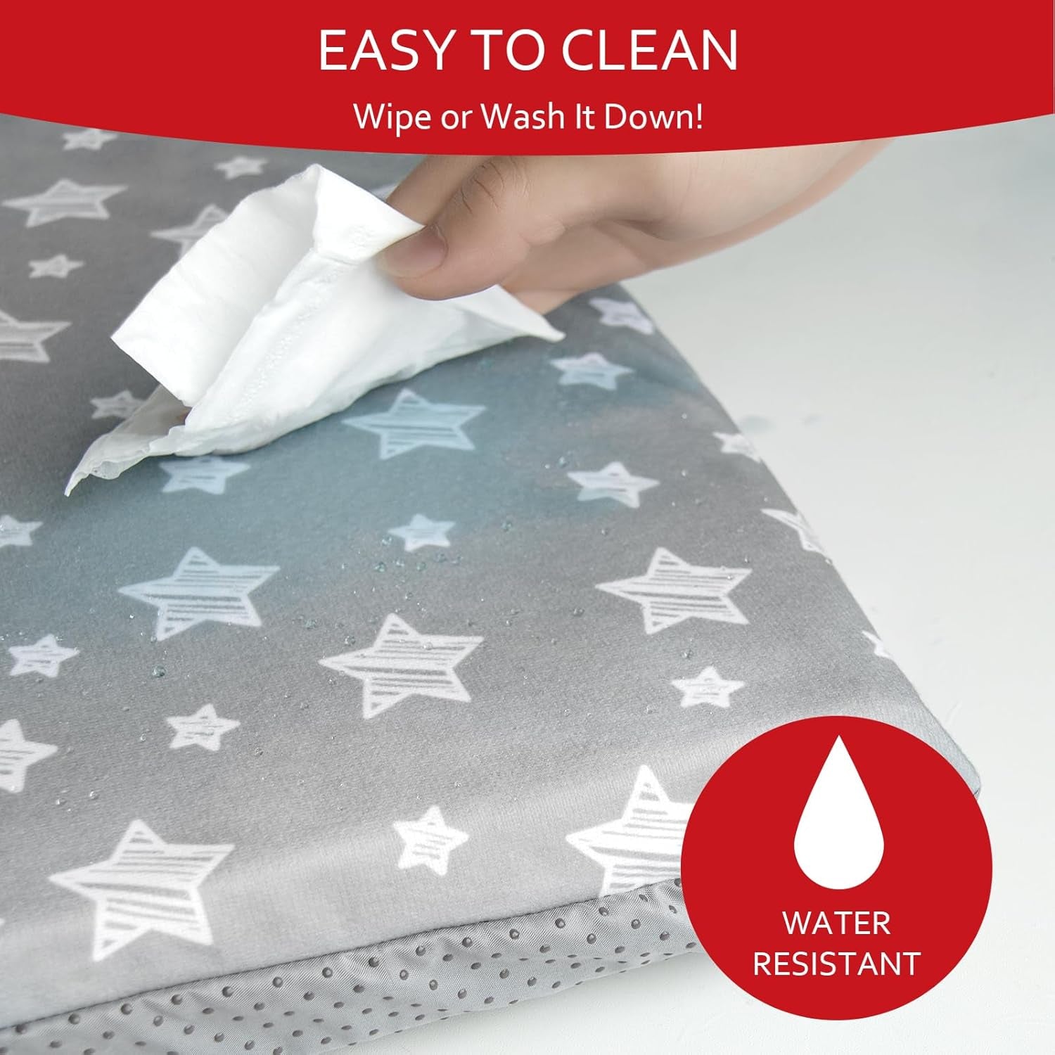 Baby Playpen Mat Cover (Only Cover) Fit for 50" X 50" Baby Playpen Mat, Non Slip Waterproof Playpen Mat Protector 50" X 50"