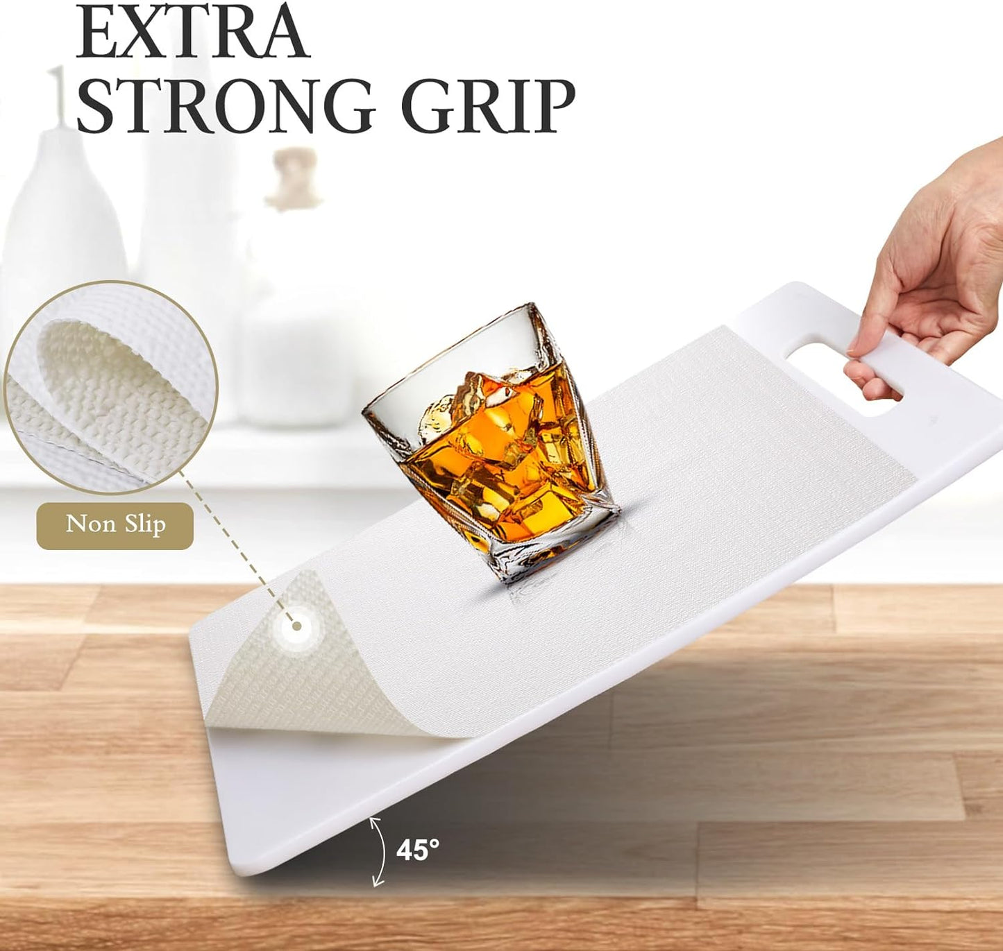 Shelf and Drawer Liner for Kitchen Cabinet, Non Adhesive Non Slip Shelf Paper Waterproof Washable Thickened for Dresser Pantry Shelve Bathroom Protector Liner(White,12 in X 10 FT)